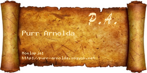 Purr Arnolda névjegykártya